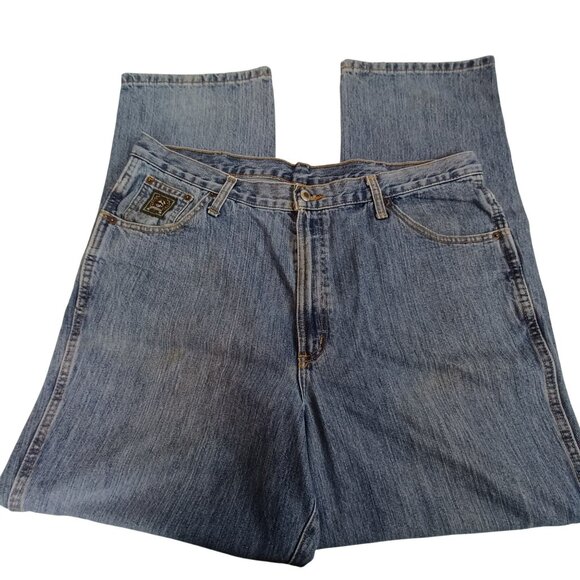 Cinch Men's 38x32 Blue Medium Wash Denim Jeans Straight Normcore Work Durable - Picture 2 of 8